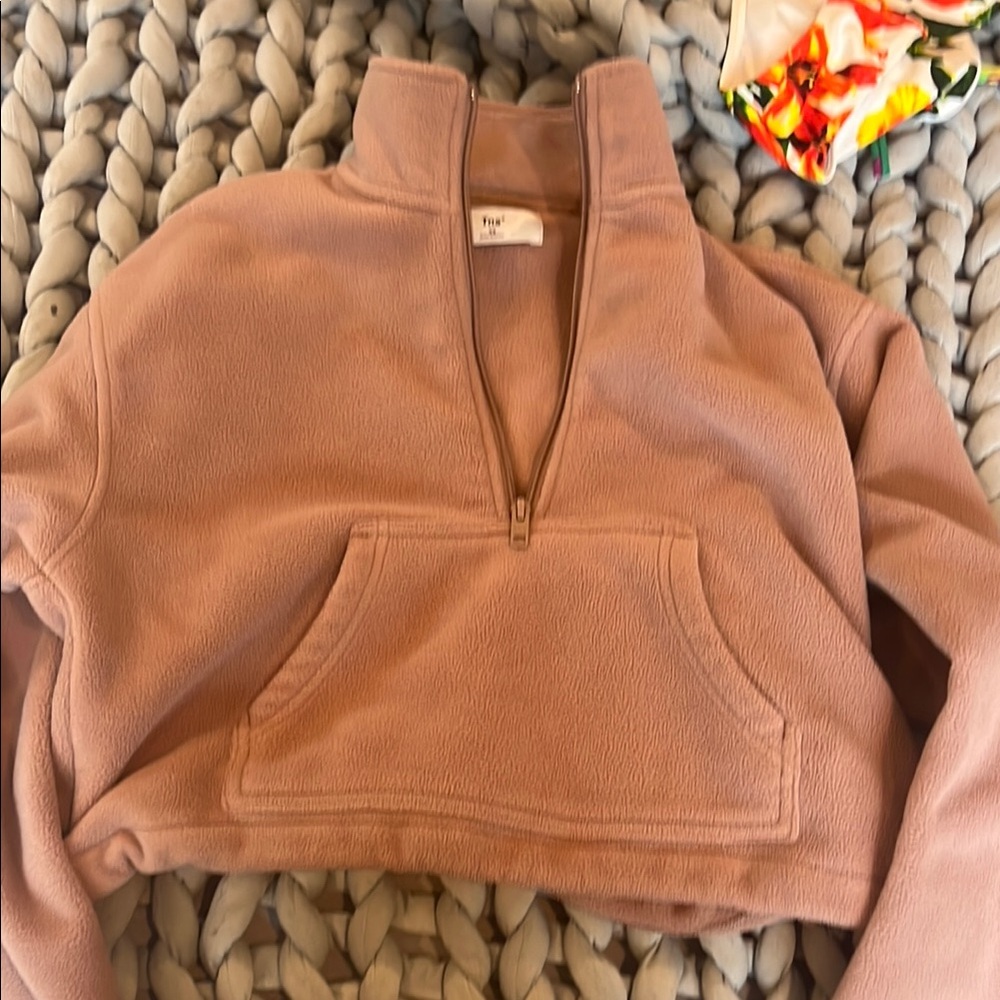 TNA tan  Quarter-Zip Fleece Pullover